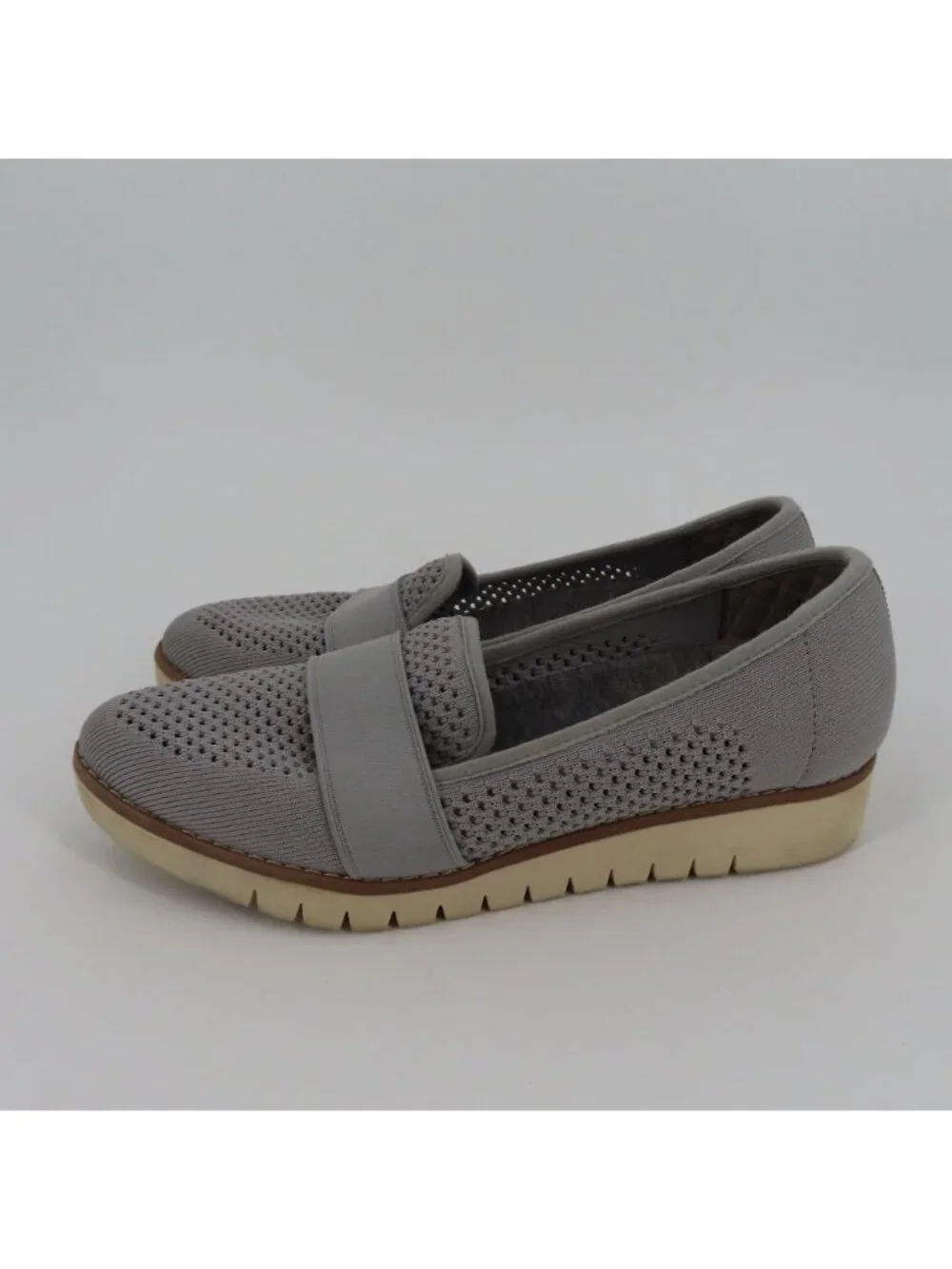 Dr Scholls 7 M Women Imagine Knit Grey Slip On Loafers Causal Comfort Shoes